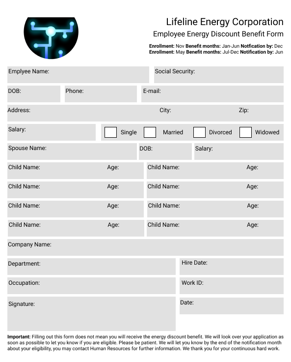 company benefit enrollment form