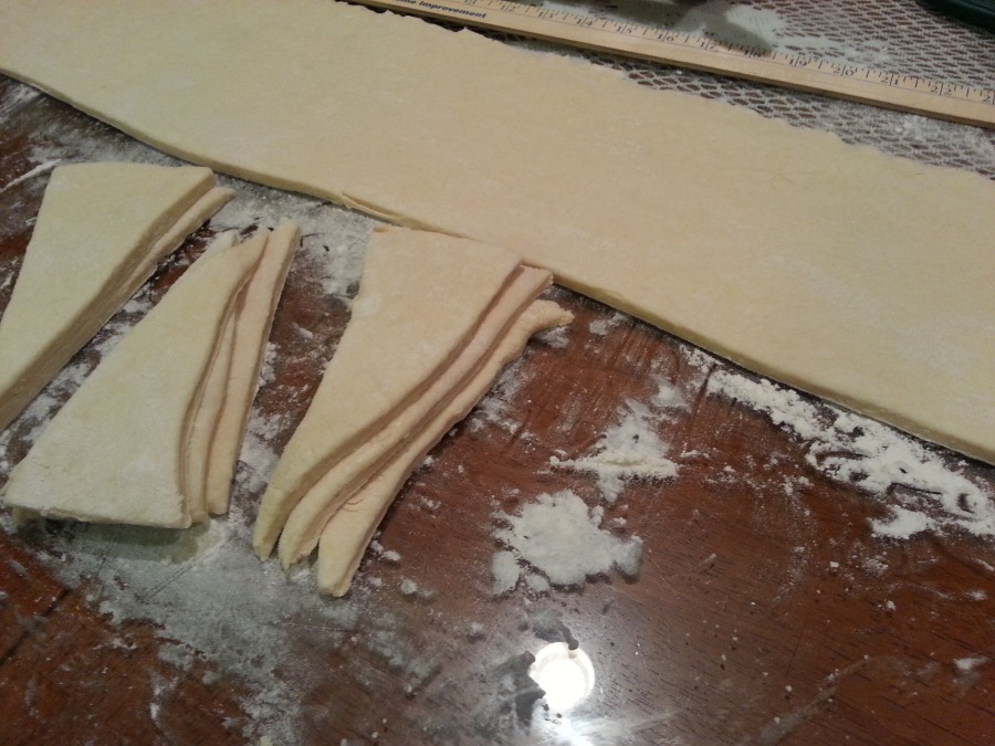 cutting dough into shapes