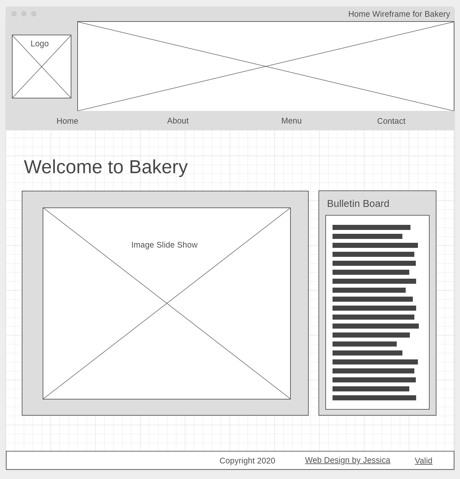 Homepage Wireframe