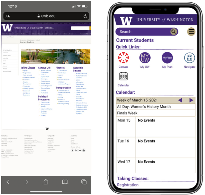 UWB phone web page preview