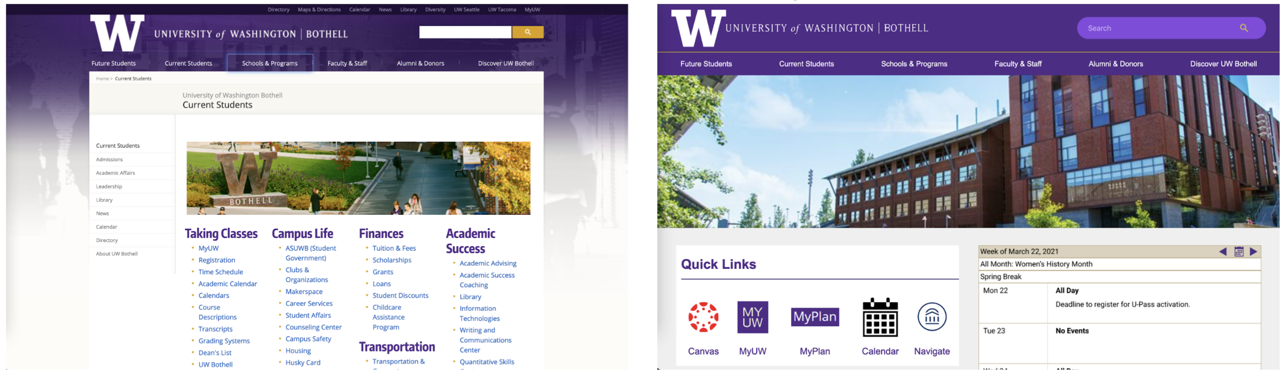 UWB web page preview